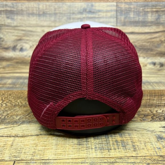 White Castle Mens Trucker Hat Maroon Snapback Vintage Logo Burger Fast Food Cap - Picture 3 of 6